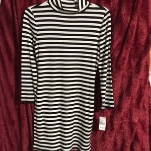 Striped black and white dress